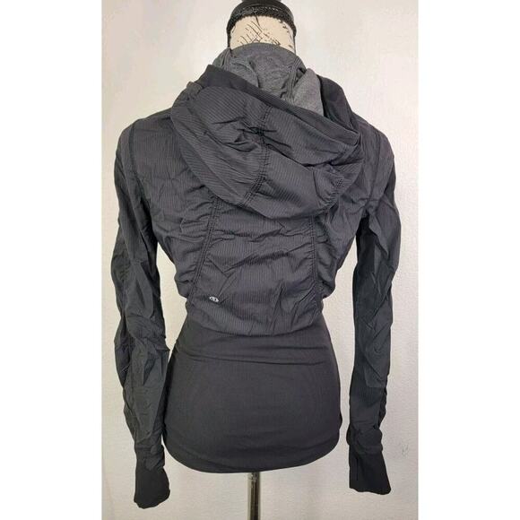 Lululemon Dance Studio Jacket Hooded Size 6 Black Gray Reversible - Picture 7 of 12